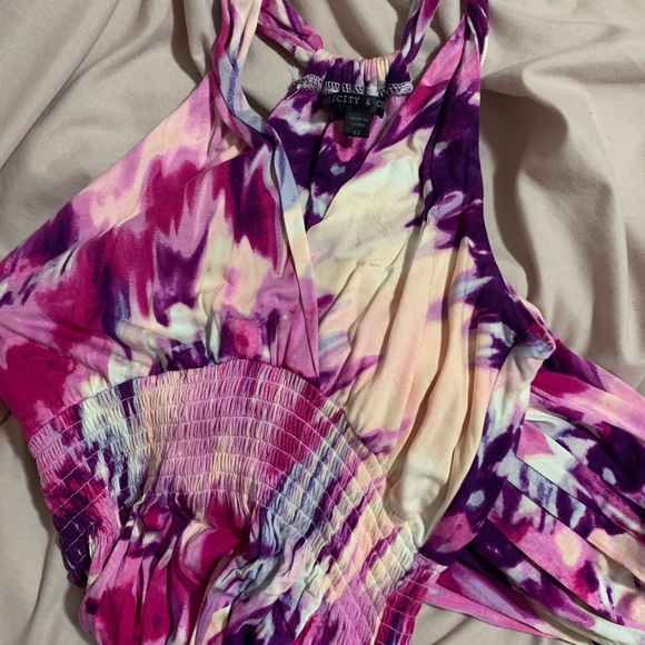 Pink purple patterned flowy maxi dress - Picture 5 of 5